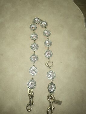Coach Pink Crystal Floral Strap with Gold Hardware